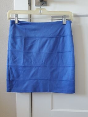 Nollie Cobalt Blue Panel Bandage Mini Skirt